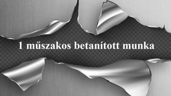 1 műszakos fémipari betanított munka